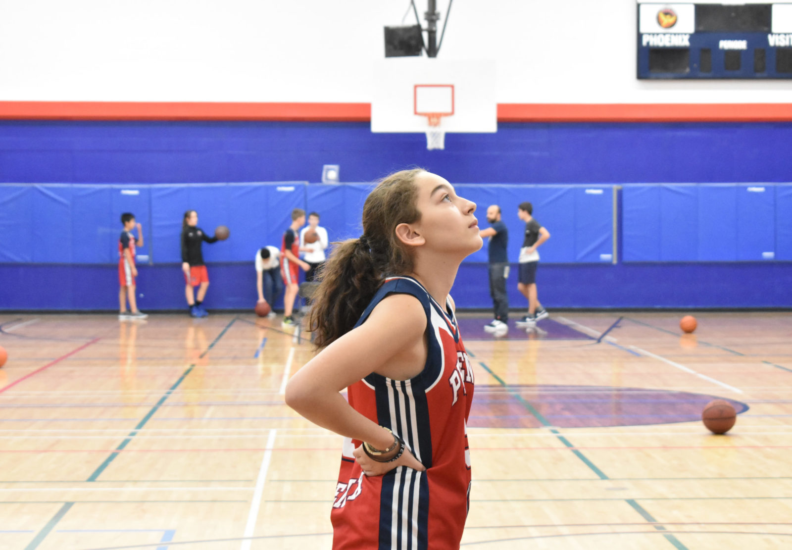 Junior high student playing sports