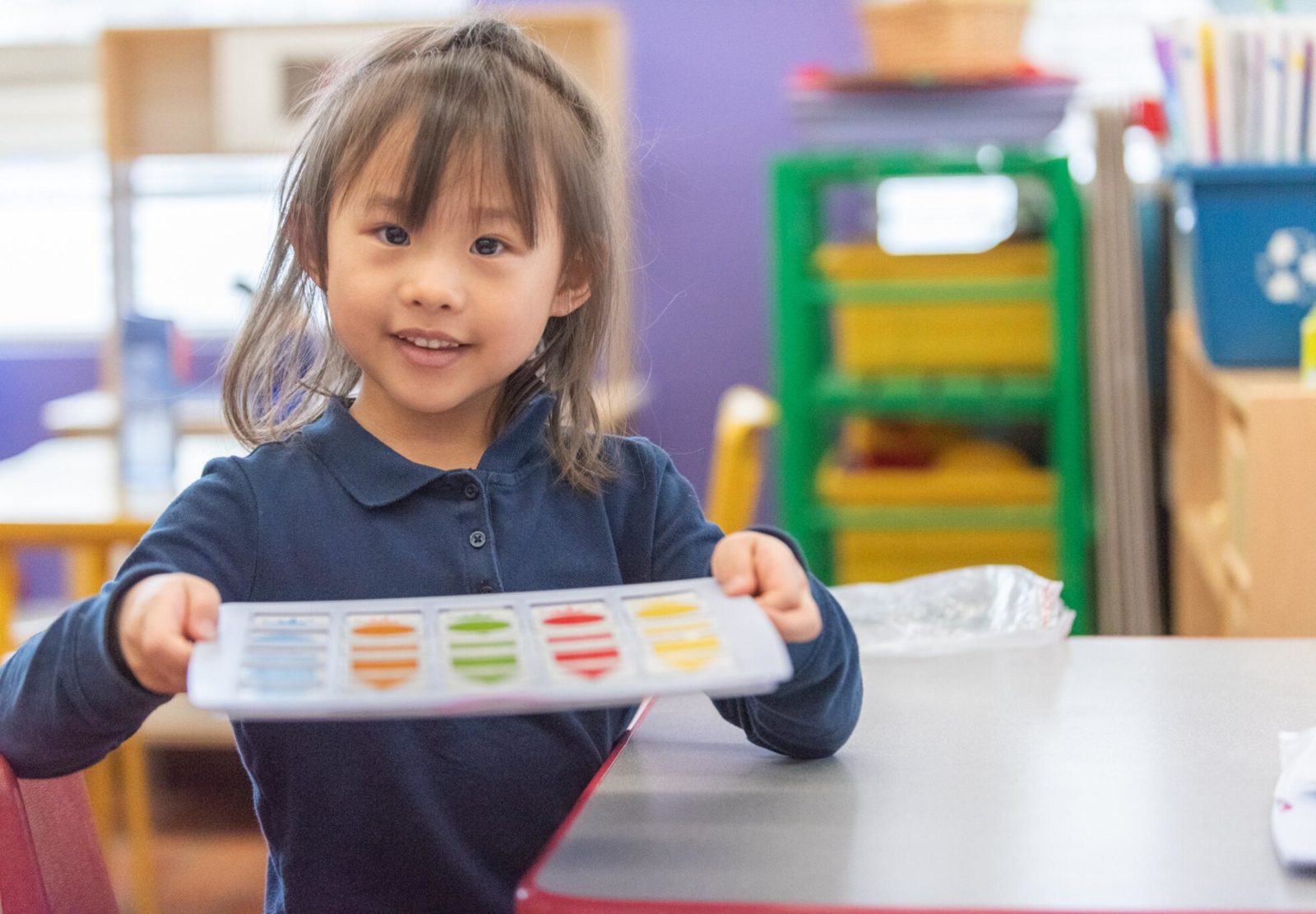 Kindergarten Student with paint