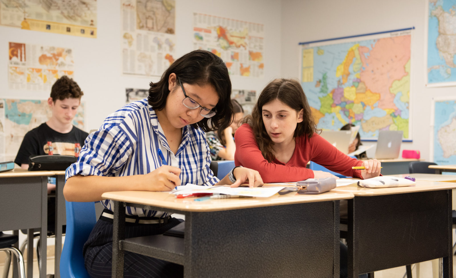 private school students in class